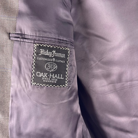 Oak Hall Mens‎ 44R Blazer Jacket 100% Wool Plaid Lined Suit Coat Professional - Picture 2 of 12